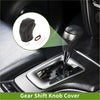 Black leather car gear shift knob cover with brown pebbled stitching for toyota tacoma 2016 to 2022