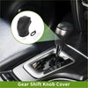 Black leather car gear shift knob cover with stitched design and metallic base for toyota tacoma 2016-2022