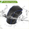 Black leather car gear shift knob cover with purple stitching for Toyota Tacoma 2016-2022 pebble black blue