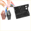 Black plastic car stereo harness iso adapter plug lead loom with multi-colored wires and brown and black connectors for ford