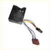 Black plastic car stereo harness iso adapter plug with colored wires and connectors for ford shown from back side