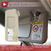 Beige car sun visor for toyota tacoma 2005-2011 left driver side with built-in mirror and safety warning labels visible