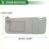 Light gray plastic car sun visor with built-in storage and adjustable bracket for toyota venza 2009-2015