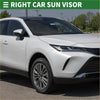 White car sun visor for toyota venza 2009-2015 with sleek black trim and built-in mirror front side view