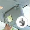 Gray plastic car sun visor mounting bracket with hook and clip for toyota various models shown from back side
