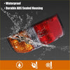 Car tail light assembly for Toyota Tacoma 2001-2004 with red and amber led lights in durable abs sealed housing