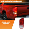 Red plastic tail light assembly showing back side for toyota tacoma 2016-2019 models replacement part