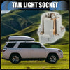 White plastic car tail light socket with copper internal contacts for toyota 4runner 2003-2009 backside view