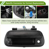 Black abs plastic car tailgate handle with integrated clear backup camera lens for toyota tundra 2000-2006 back side view
