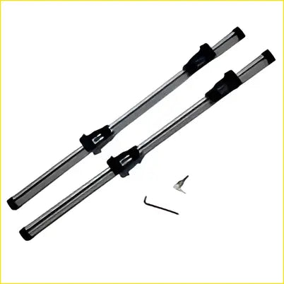 Silver metal windshield wiper arms with black rubber tips and adjustment hardware for toyota landcruiser roof racks