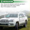 White suv with black roof rack and side steps showing car window weatherstrip trim seal belt for toyota models