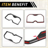 Carbon fiber armrest box rear cup holder cover for toyota tundra with black carbon fiber mirror frame and red accent trim