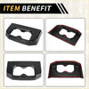 Black carbon fiber armrest box rear cup holder covers for toyota tundra with red accent lining trim insert
