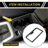Black carbon fiber textured center console cup holder trim cover for 2024 toyota tacoma interior upgrade