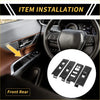 Carbon fiber textured door window switch panel cover set in black for toyota tundra interior trim pieces