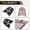 Black carbon fiber door window switch panel covers with red adhesive strips for easy install on toyota tundra 2014-2021
