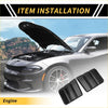 Carbon fiber black engine shroud cover set trim pieces for toyota tundra 2022-2024 shown from back side