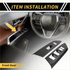 Carbon fiber textured front door window switch panel trim pieces for toyota tundra 2014-2021 in black carbon fiber