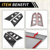 Carbon fiber and chrome front door window switch panel cover trim with red adhesive strips for toyota tundra 2014-2021
