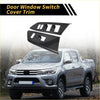 Carbon fiber front door window switch panel for toyota tundra 2014-2021 with black textured finish trim pieces