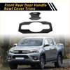 Carbon fiber black front and rear door handle bowl cover trims for toyota tundra 2022-2024 shown from back side