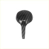 Black carbon fiber gear shift knob with glossy finish and modern tapered design for toyota rav4 2013-2019