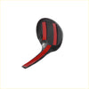 Black and red carbon fiber gear shift cover for Toyota RAV4 2013-2019 with glossy vertical and horizontal red stripes