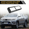 Black carbon fiber gear shift frame panel cover trim with sleek textured finish for toyota tacoma 2016-2023