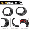 Black carbon fiber steering wheel airbag cover with glossy finish and textured weave for toyota tundra interior