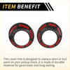Carbon fiber interior door speaker covers in black and red with textured surface for toyota tundra trucks