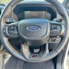 Black leather steering wheel with carbon fiber trim and orange stitching for ford ranger 2022 plus with r badge
