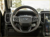 Black leather ford ranger steering wheel with carbon fiber trim and red stitching for 2022 and up models
