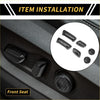 Black carbon fiber pattern plastic seat adjustment button covers for front seat controls in toyota tundra
