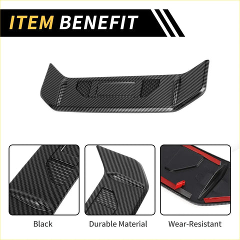Carbon fiber pattern tail light lamp strip trim for toyota tundra 2022-2024 with black textured and red accents