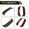 Carbon fiber pattern tail light lamp strip trim with black and red accents for toyota tundra 2022-2024 shown from back side