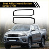Black carbon fiber seat adjustment button cover trim for toyota hilux shown as part of tundra 2022-2024 panel