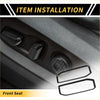 Carbon fiber seat adjustment button panel with black textured trim for front seat door controls in toyota tundra