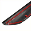 Black carbon fiber car side skirt with red adhesive strips shown from the back for toyota tundra dashboard cover