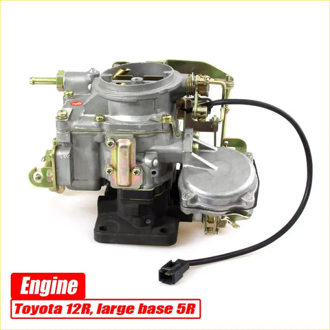 Silver metallic carburetor with black base and wiring for toyota 12r i4 engine hilux rn30 toyoace ry10 corona rt81