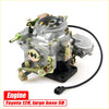 Silver metallic carburetor with brass fittings and black connector for toyota 12r i4 engines 1971-1984