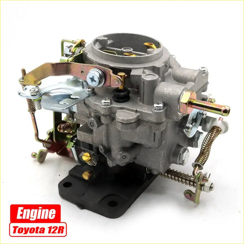 Gray metallic carburetor with brass and chrome accents for toyota hilux rn40 16l 12r engine 1978-1983
