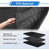 Black tpe cargo liner rear boot mat for toyota grand highlander 2024-2025 with textured waterproof grip design
