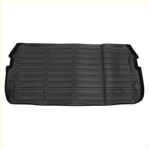 Black rubber cargo liner with textured ribbed surface and molded edges for toyota land cruiser lc300 trunk protection