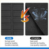 Black rubber cargo liner rear boot mat for toyota prius 2016-2022 with textured grid pattern tpe material
