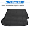 Black rubber cargo liner rear boot mat for toyota prius le 2023 2024 with textured ribbed surface for grip and durability
