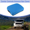 Blue padded center console armrest box cover with black trim for toyota tacoma 2016-2022 interior upgrade