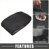 Black center console armrest cover for toyota highlander 2014-2023 with red stitching and tight straps
