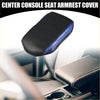 Center console armrest cover for toyota rav4 2014-2018 black and blue with textured carbon fiber accent on side