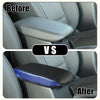 Center console armrest cover for toyota rav4 2014-2018 with black and blue carbon fiber accents