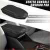Black faux leather center console armrest cover with yellow stitching for Toyota RAV4 2019-2023